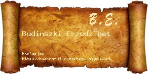 Budinszki Erzsébet névjegykártya